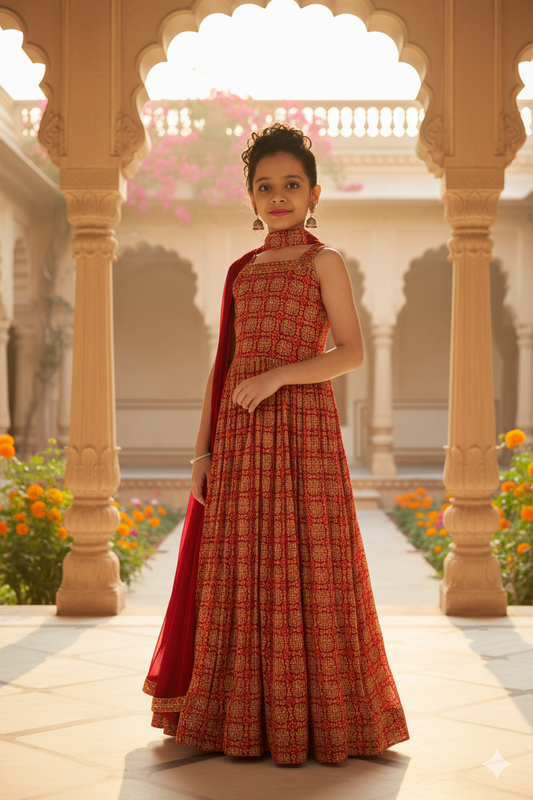 Maroon Indian Anarkali Gown