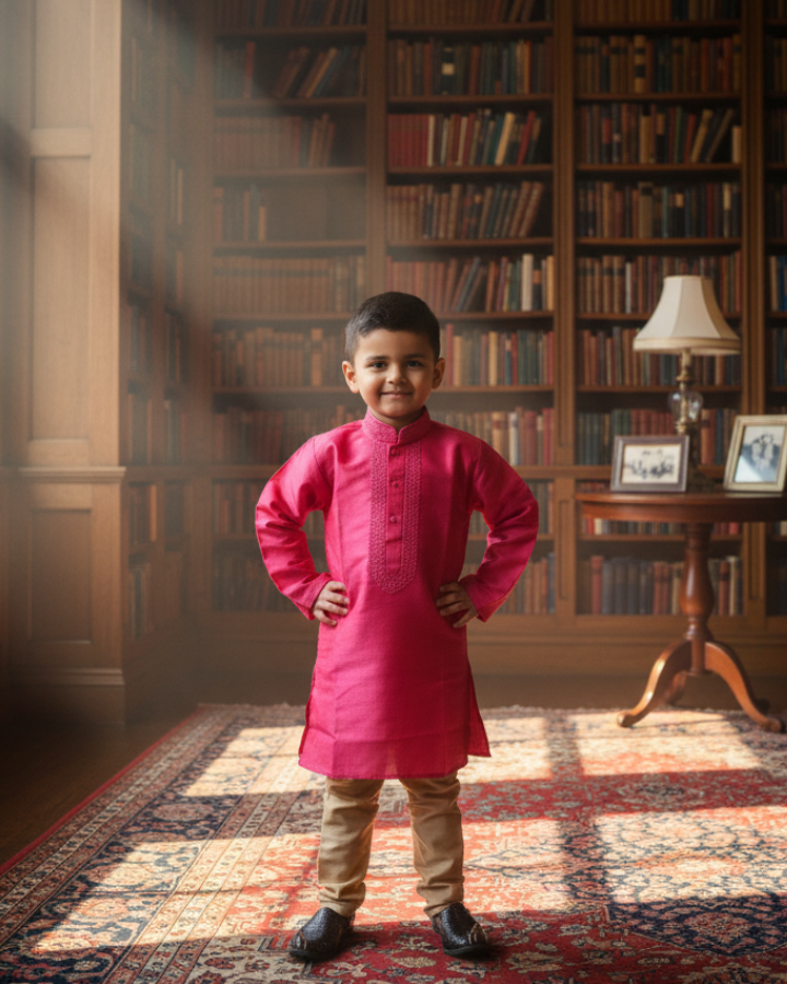 Silk Blend Kurta Pyjama Set