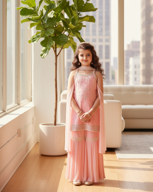 Light Pink Indian Sharara Suit