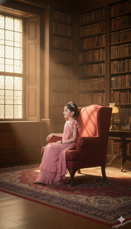 Baby Pink Ruffled Saree Gown with Embellished Blouse