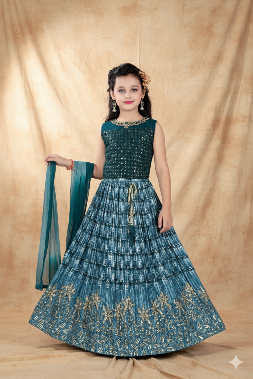 Dark Green Indian Lehenga Choli