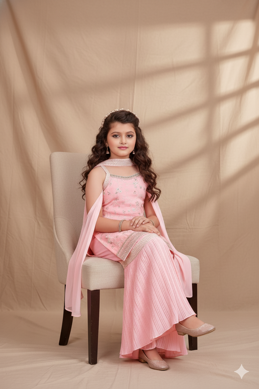 Light Pink Indian Sharara Suit