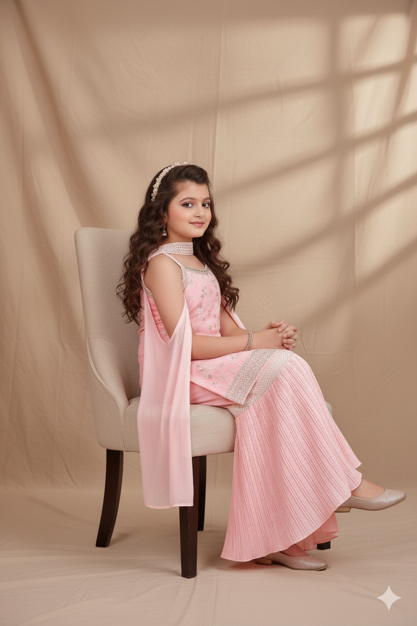 Light Pink Indian Sharara Suit