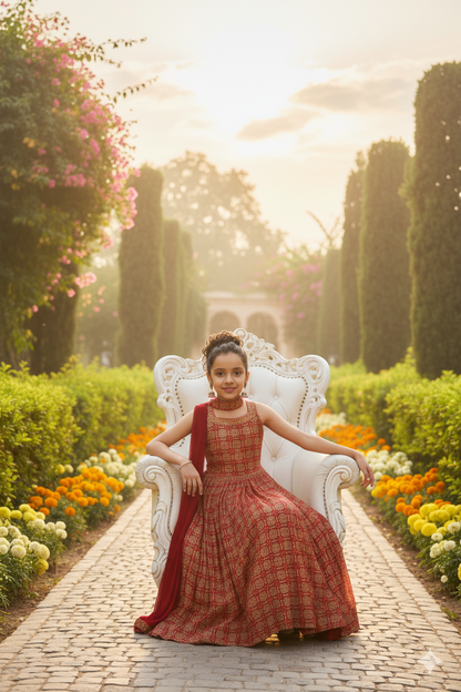 Maroon Indian Anarkali Gown