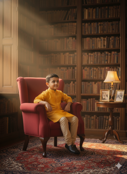 Mustard Yellow Kurta with Beige Pyjama
