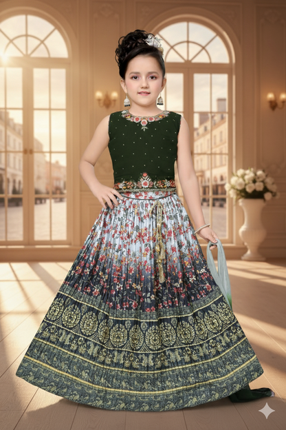 Olive Green Designer Lehenga Set