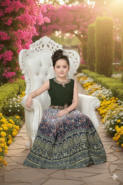 Olive Green Designer Lehenga Set