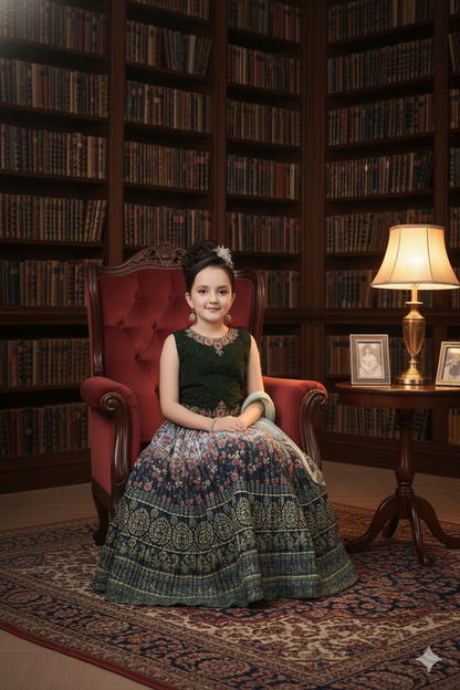 Olive Green Designer Lehenga Set