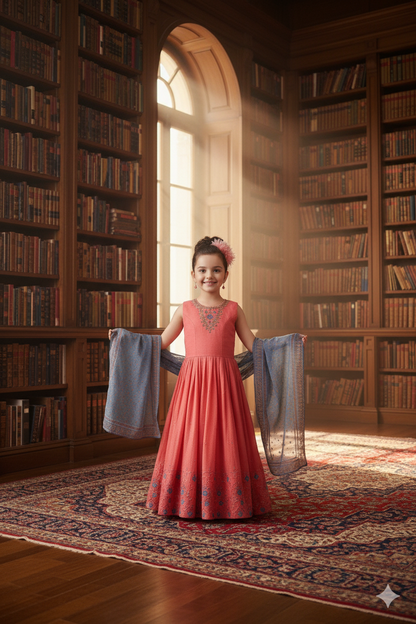 Pink Festive Floor-Length Dress