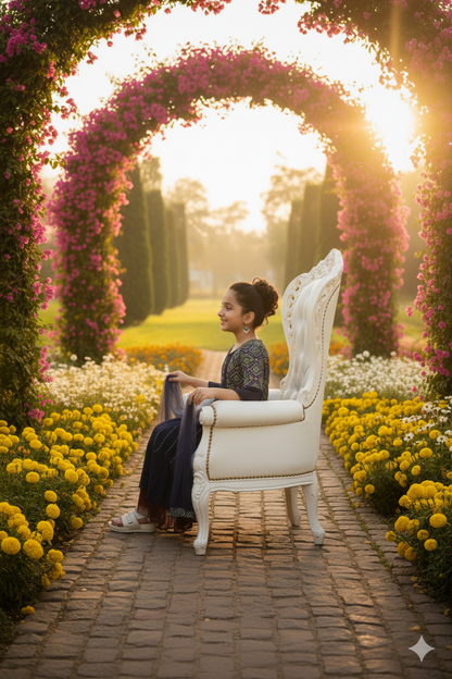 Royal Blue Pleated Anarkali Dress