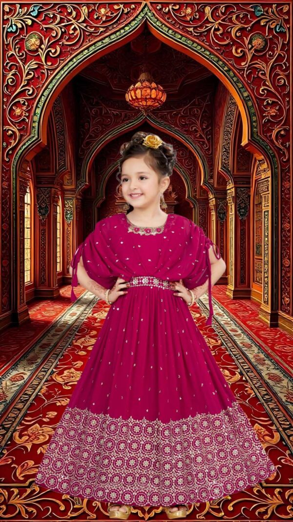 Girls Ethnic Art Dupioni Choli (Blouse) with Digutal Printed Lehenga Set  with Duppatta